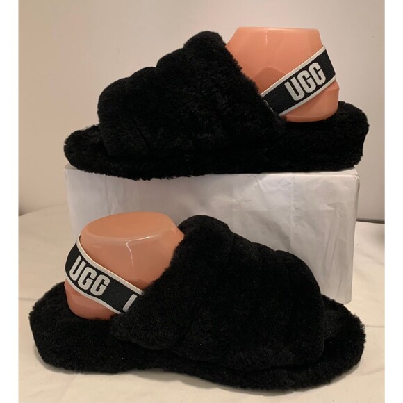 UGG Australia Fluff Yeah Women's Slide Sandal Size US 8 Black - Picture 4 of 8